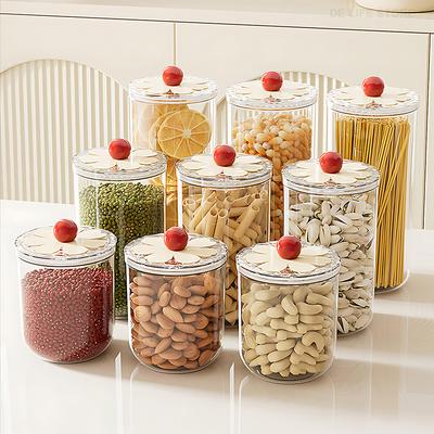 Sealed Cookie Jar Cabinet Tea Coffee Sugar Storage Jars Candy Coffee Bean Pot Plastic Food Storage Container Kitchen Accessories