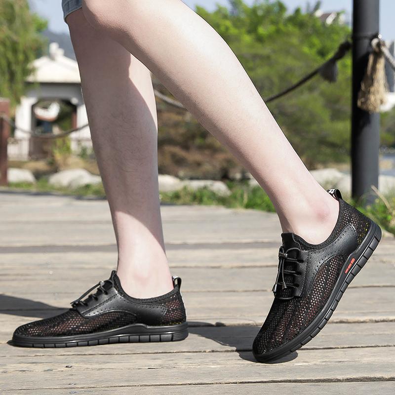 Handmade Leather Men Shoes Casual Slip On Loafers Breathable Leather Shoes Men Hot Sale Moccasins Tooling Shoes Plus Size37-46