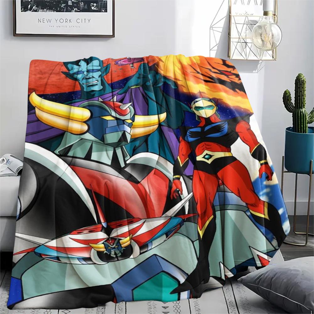 1 Stück Grendizer Goldorak Druck Flanelldecke, Hohe Qualität, Bequem für alle Jahreszeiten, Heimdekoration, Wärme und Komfort, Perfekt für Weihnachtsgeschenke 51