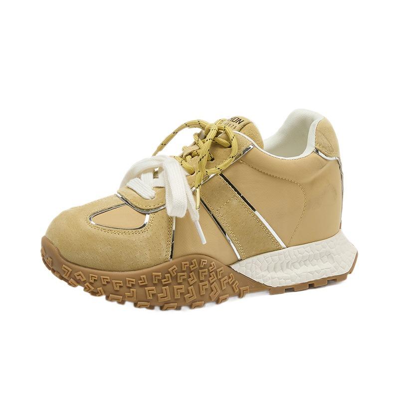 Invisible Inner Height Increase CM Leather Platform Dad Shoes Women's Autumn New Breathable Casual Shoes