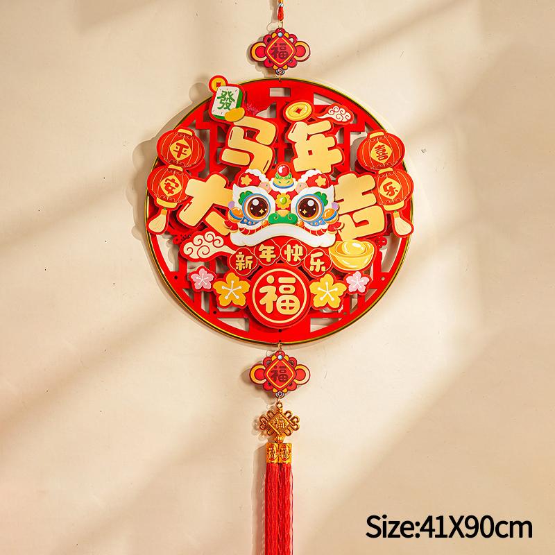 2026 Chinese Lunar New Year Hanging Pendant Decorations Spring Festival Chinese Knot with Tassel 3d Wall Door Ornament