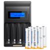 2x 5th Gen 1.2V Rechargeable Battery Set with Intelligent Light, 3300mAh, for Microphones