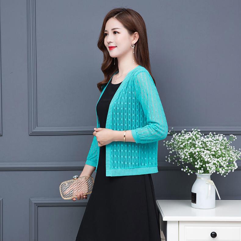 Summer Women's Short Lace Cardigan Thin Coat Shawl Plus Size Mesh Sunscreen Jacket