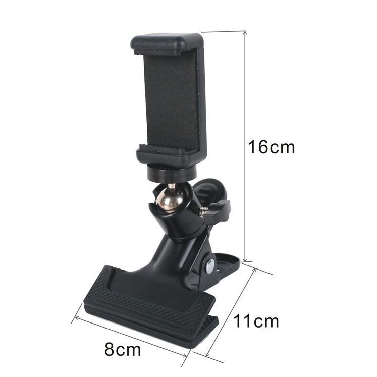 Mobile Phone Desktop Mic Stand with Rotating Clip & Ball Head for Live Streaming