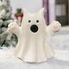 Halloween Ghost Ornaments Cute Ghost Cat Pumpkin Sculpture Spooky Resin Home Decor Desktop Figurine for Indoor Outdoor Display