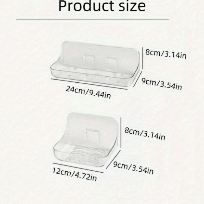 1pc Bathroom Wall Mounted Shelf No Drilling Storage Organizer for Toilet Washbasin Minimalist Clear Adhesive Bathroom Shelf Plastic Shower Caddy Self