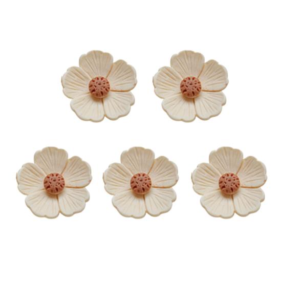 5Pcs Resin Flowers DIY Accessories Flat Back Blooms Ornaments for Jewelry Hair Accessories DIY Craft Projects