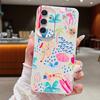 Cartoon Vacation Painting Case For Samsung Galaxy A57 A37 A17 A56 A36 A26 A16 A55 A35 A15 A54 A34 A14 5G Leather Texture Silicone Cover