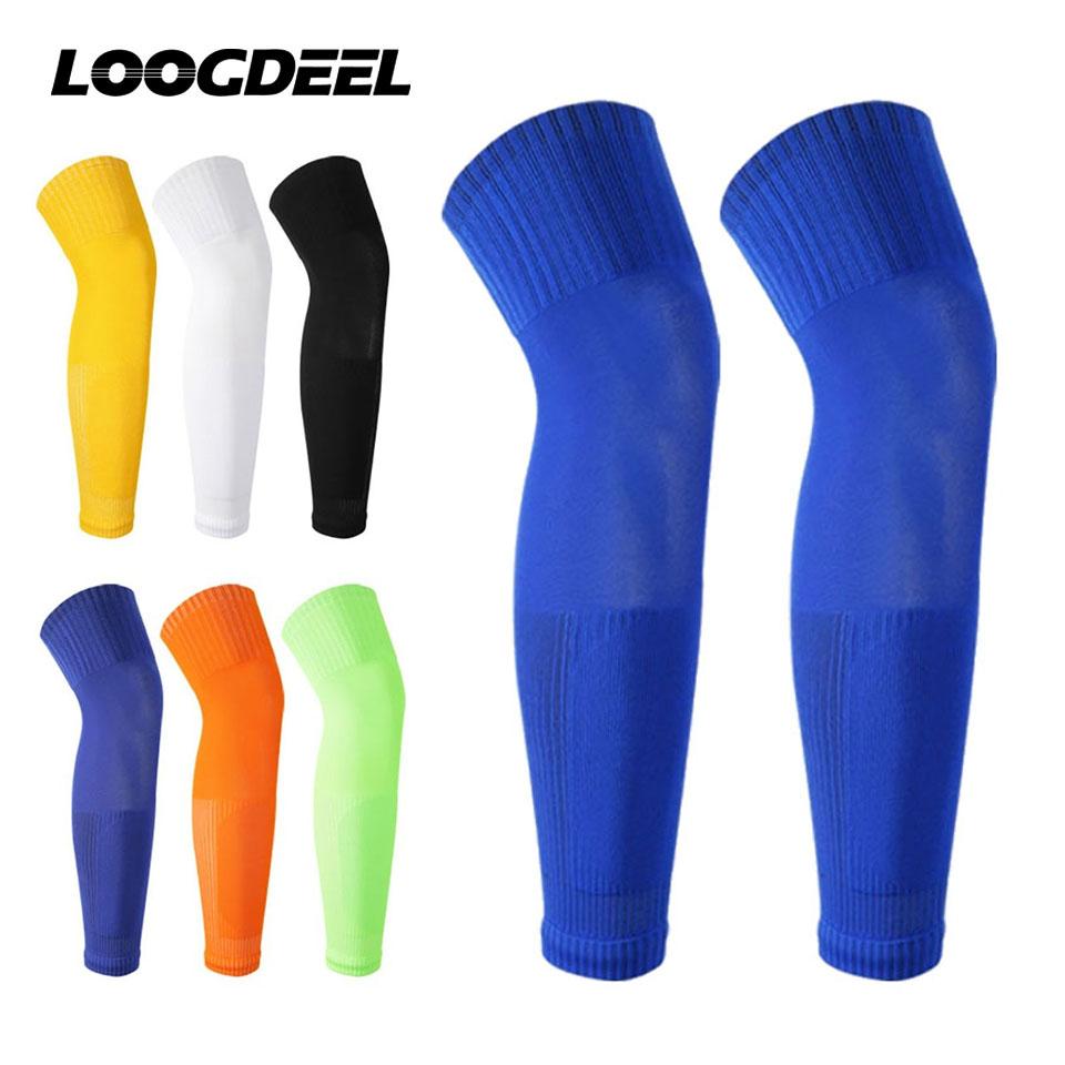 Loogdeel 1 Pair Football Socks Over-The-Knee Soccer Leggings Breathable Sports Knee Pads Leg Cover Joint Knee Support