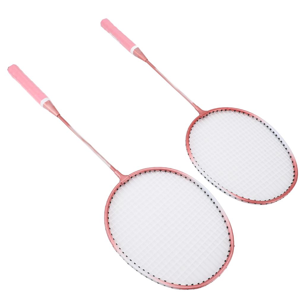 Badminton Racket Set Iron Alloy Resistance Reduction Lightweight Sports Badminton Racket with Storage Bag for Beginners Children Adults