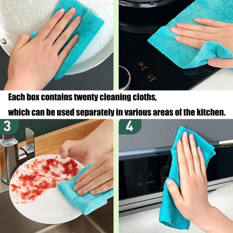 3 Boxes Disposable Quick Draw Kitchen Dish Cloths Soft Fiber Towels 20 Count Each