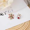 Cute Christmas Deer Stud Earrings for Women Rhinestone Elk Animal Earrings Festive Wedding Jewelry Gift