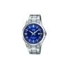 Serie VINTAGE-reloj de pulsera para hombre de cuarzo resistente al agua 50m con manecillas y correa de acero, esfera azul MTS-100D-2A