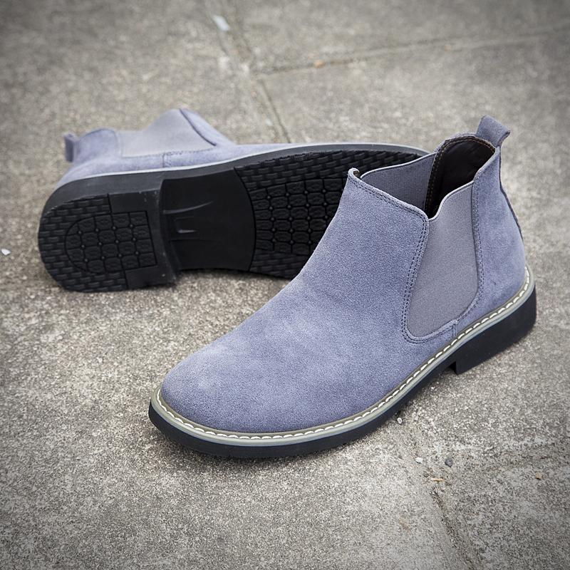 

Ботинки челси мужские из искусственной замши на низком каблуке разноцветные высокие деловые формальные ботинки классические удобные дышащие мужские ботинки 46