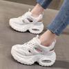 Neue höhenvergrößernde Dad-Schuhe für Damen, perforiert, atmungsaktiv und vielseitig, lässige Sportschuhe