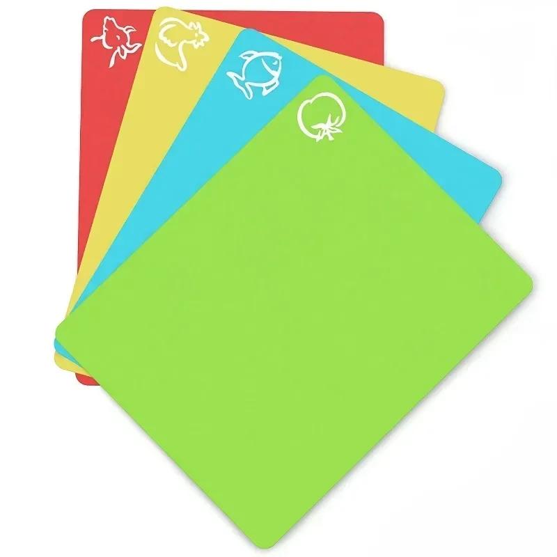 1pcs  Flexible Plastic Non-slip Chopping Block - Cutting Board - Mats With Food Icons Tools 30x 38 Kitchen Board