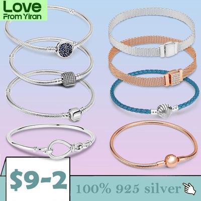 Elegant Pulseira 925 Sterling Silver Bracelet Infinity Snake Chain Bracelet For Women Fit Original Charm Beads Jewelry Gift