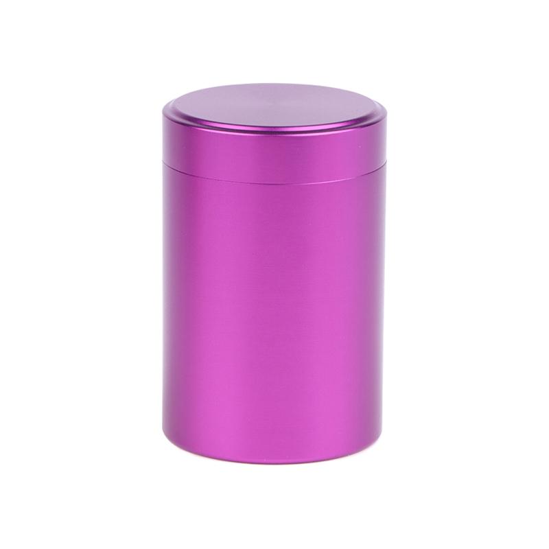 Mini Portable Aluminum Alloy Sealed Jar Travel Moisture-Proof Solid Color Nut Candy Food Storage Container Tea Can