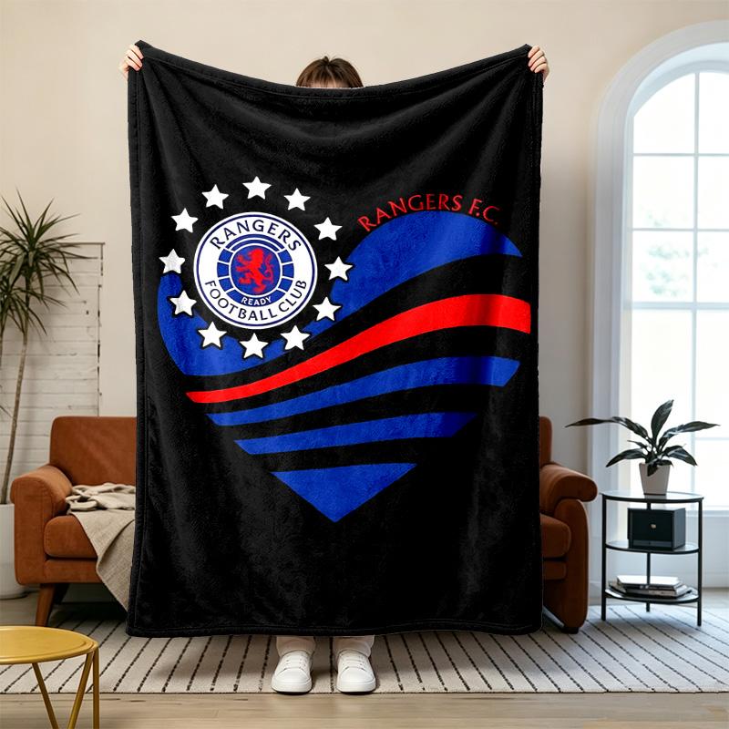 Rangers FC Soft and comfortable flannel Suitable for sofas living rooms outdoor camping travel and also makes a great anniversary gif