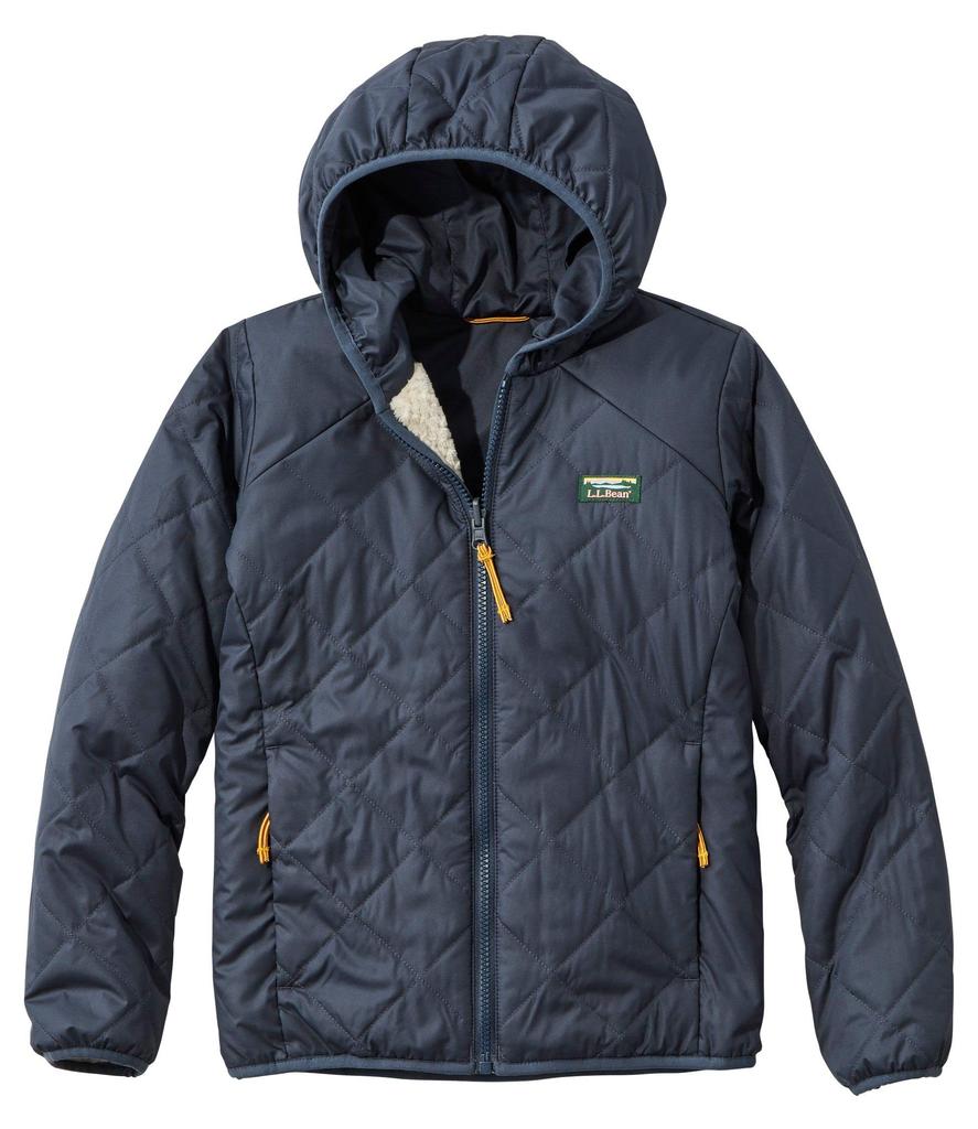 LL Bean Mountain Bound Reversible Size Carbon 1000053258 Kids' Jacket, S, 8, Navy/Soapstone Multicolor,