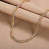 Sky Shimmering Necklace Simple Golden Sparkle Chain Two-color Cross-wound Necklace Double-layered Layering Plain Chain Accessory