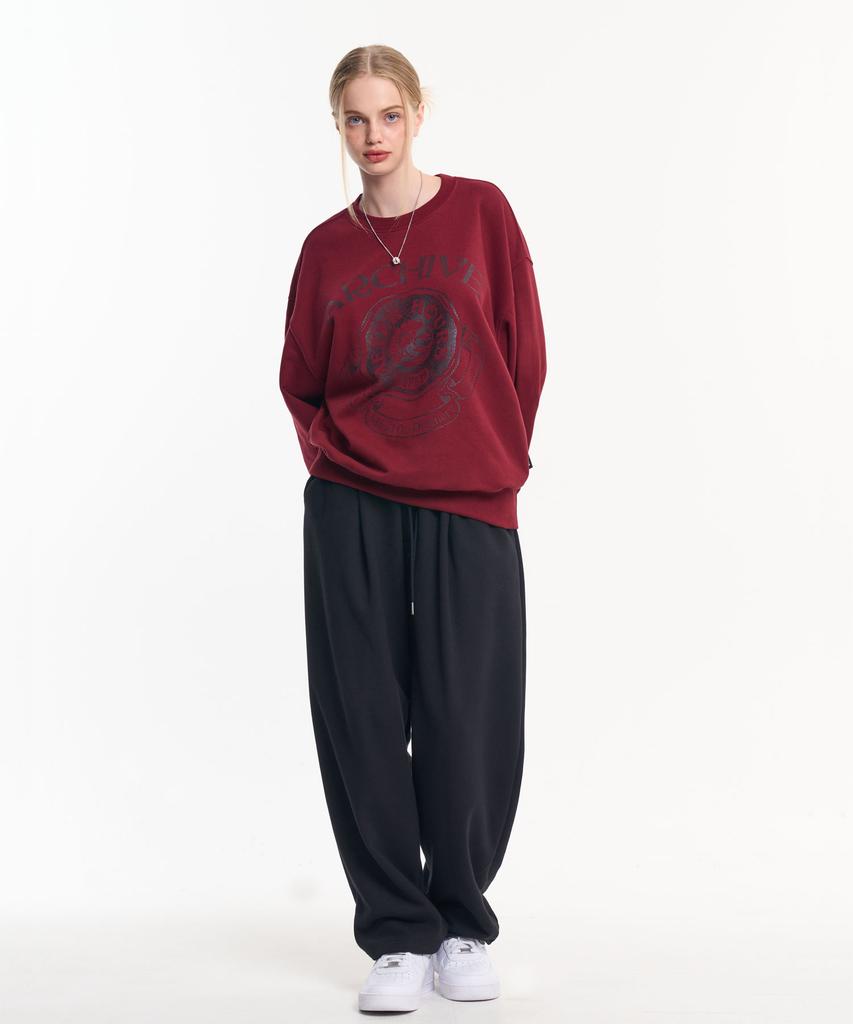 MOO Single-Pleat Balloon Wide Sweatpants - Black