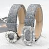 Women's Belt Fashion Square Buckle Belt with Pants Thin Belt