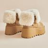 2025 new winter velvet fashion versatile snow boots small muffin thick bottom inner height increase hair mouth short boots women