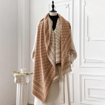 Damen Luxus Kunstkaschmir Schal Herbst Winter Warmer Pashmina Decke Poncho Mode Druck Dickes Tuch Für Modische Bedeckung