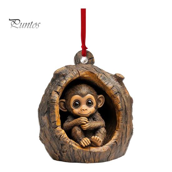 Christmas Animal Ornament Cartoon Forest Animal Hanging Decoration 2D Flat Acrylic Pendant for Christmas Tree Decor