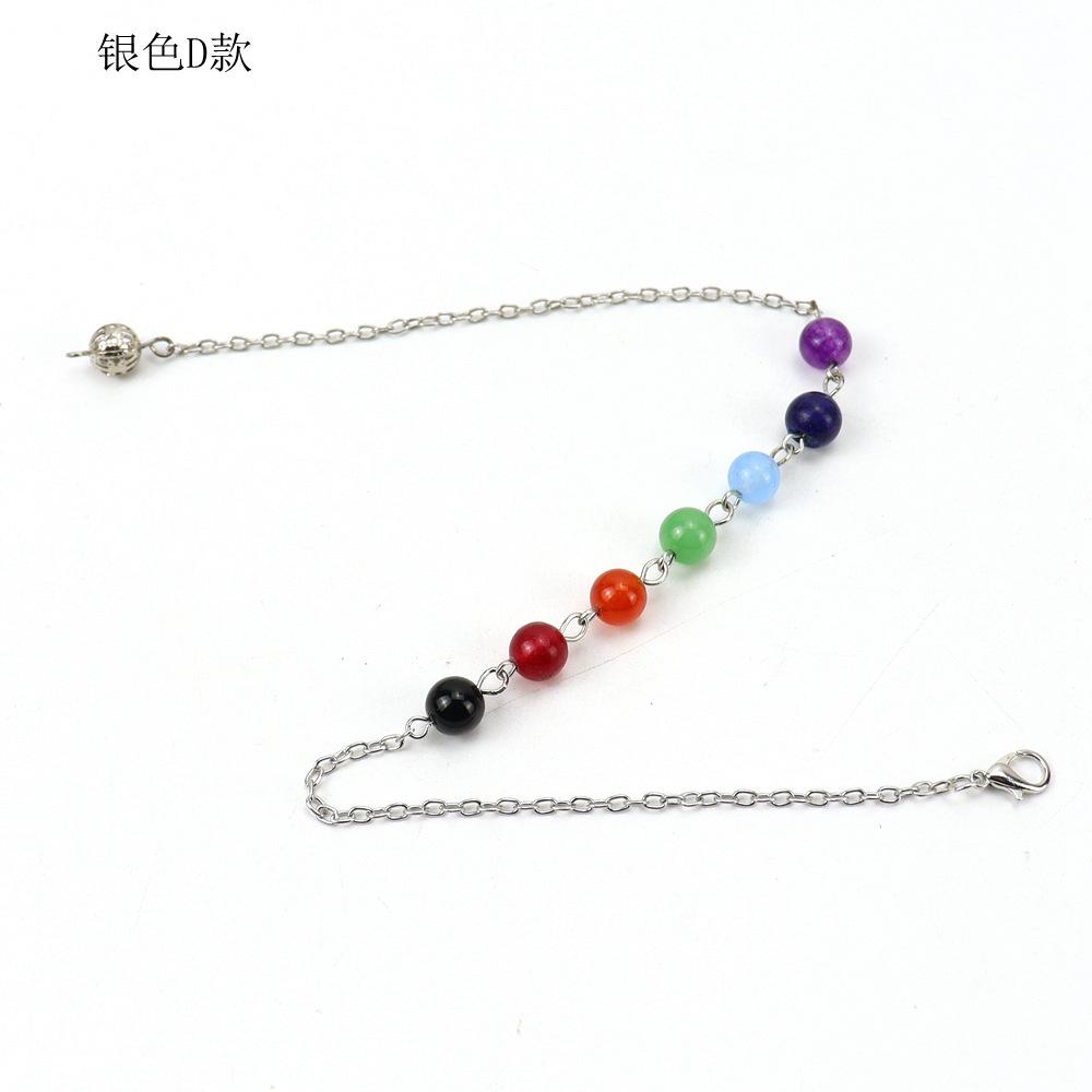 Natural Stone Colorful Beads Pendant Yoga Buddha Bead Necklace Pendulum Pendant N536
