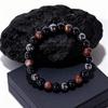 Festive Gifts Black Onyx Hematite Red Gold Flake Glass Beaded Bracelet Minimalist Fashion Jewelry For Men Women Daily Wear Gift