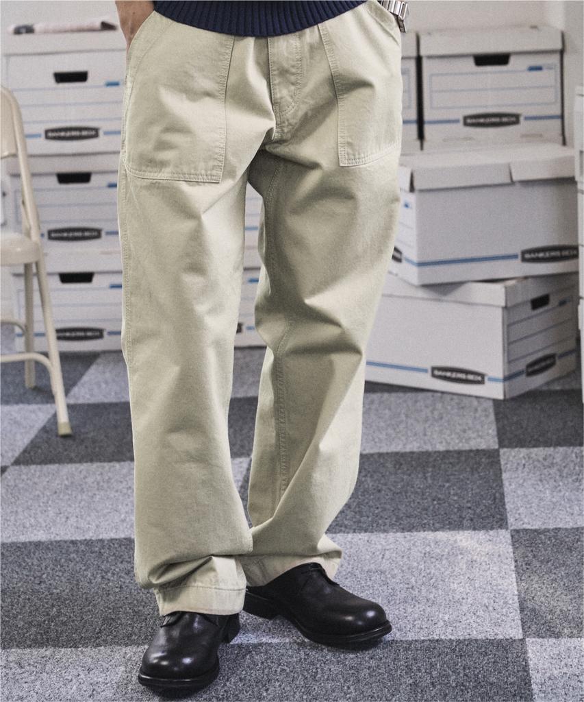 MANNERGRAM 1950 Classic Roadside Fatigue Pants Light Beige