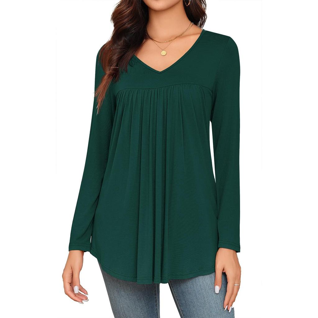 Women's T Shirt Tee  Long Sleeve Daily Weekend Fashion Basic V- Neck Regular Top