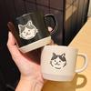 Retro Rough Earthenware Mugs Hand Painted Kitten Ceramic Cups  Office Coffee Cups Household Water Cups As Souvenirs