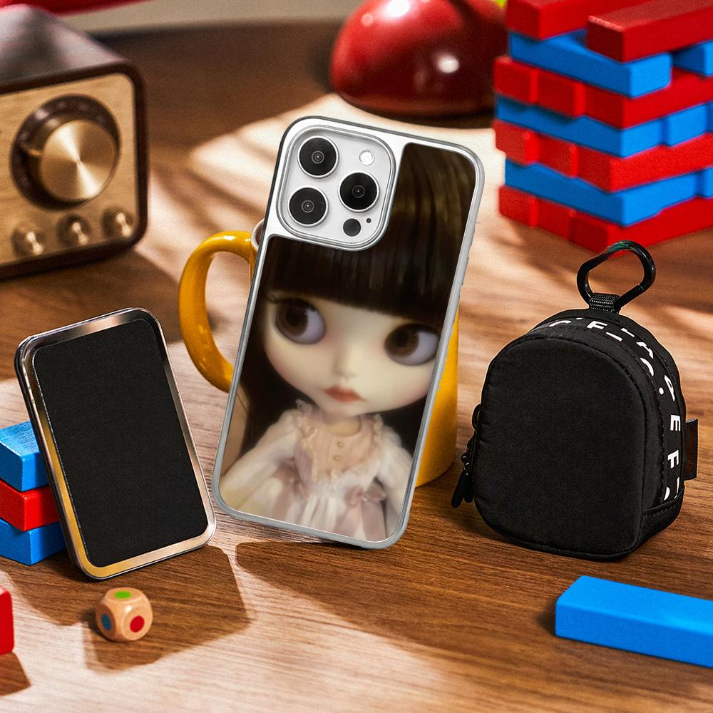 

Blythe Cute doll fashion pattern design Phone Case for iPhone 16 15 14 13 12 11 Pro Max Sheepskin Silver-edged protective case iPhone16ProMax