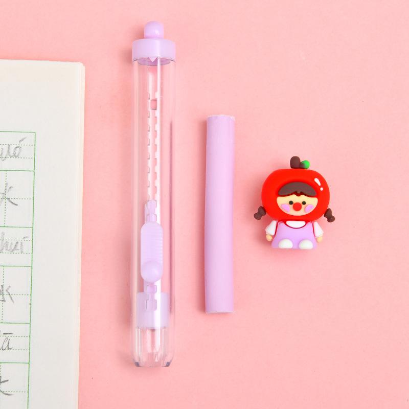 1pc Cartoon Creative Design Push-pull Eraser, Student Correction Tools School Drawing Writing Erase Supplies Party Gifts, Clean Wipe No Trace, Quick