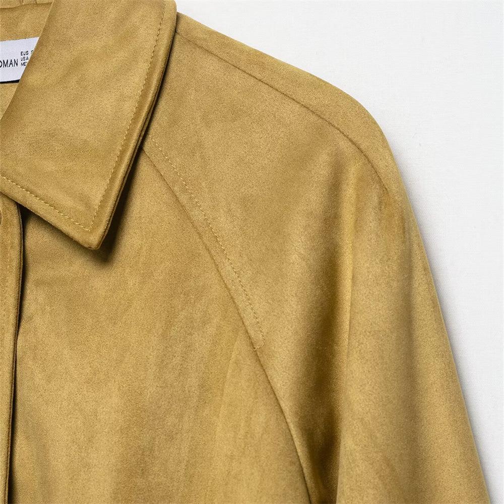 Women's Autumn Suede-Effect Slimming Bomber Jacket: Versatile European and American Style
