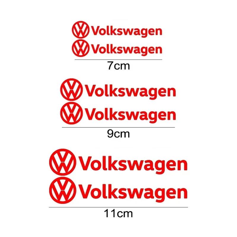 For VOLKSWAGEN VW 6pcs Car Caliper Refitted Sticker Body Styling for Volkswagen Touareg Jetta Scirocco Beetle Tiguan Golf Passat