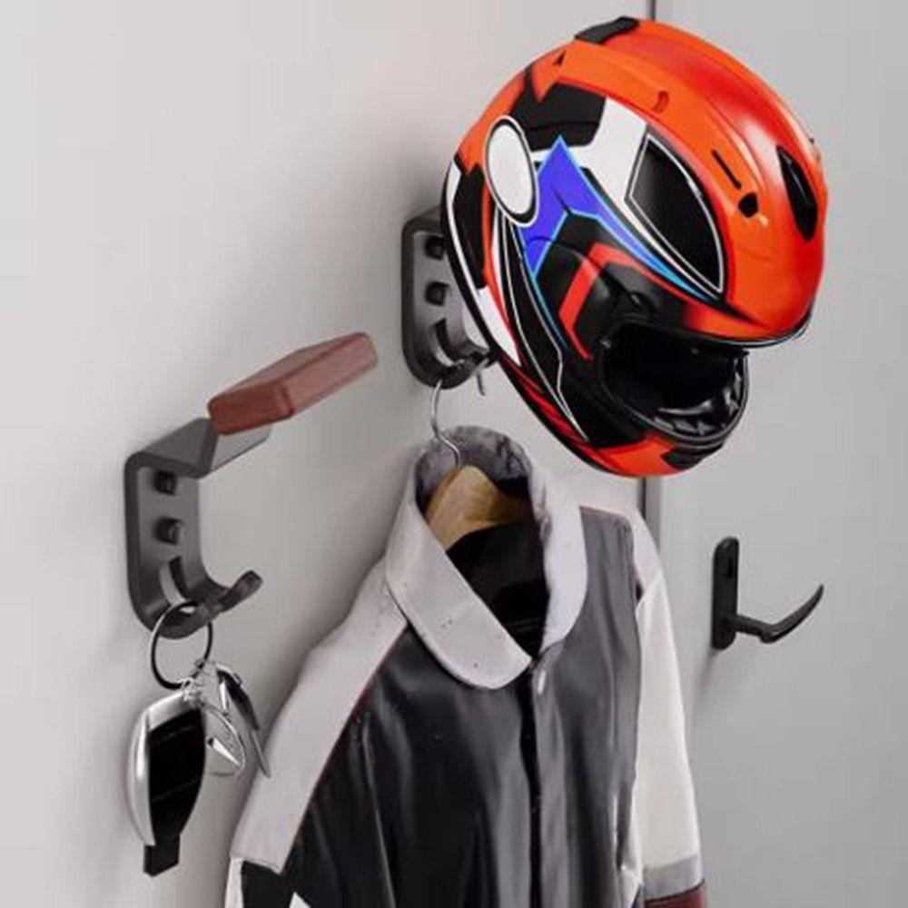 Carbon Steel Motorcycle Helmet Display Stand Dual Hook Safety Hat Rack  Sports Gears