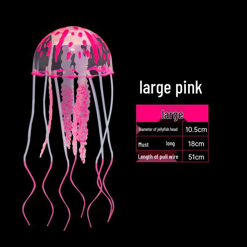 Floating Fluorescent Silicone Jellyfish Aquarium Decoration