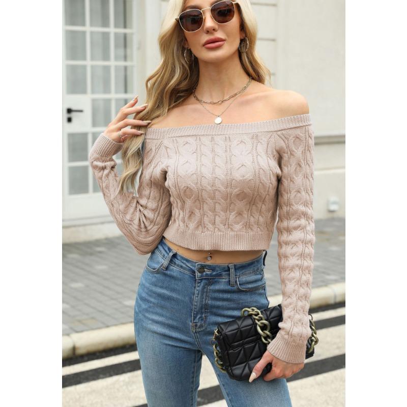 

Женский осенне-зимний трикотажный короткий однострочный джемпер с воротником-стойкой XL хаки