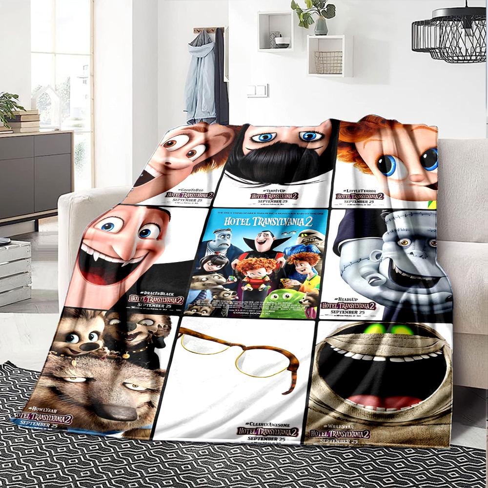 1pz Hotel Transylvania Transformania Coperta in Flanella per Avventura Super Morbida Carina Coperta Comfort per Viaggio Biancheria da Letto Divano Divano Coperta Y73031