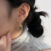 Fashionable Oval Polished Linked Hoop Earrings For Women Versatile Minimalist Drop Earrings Jewelry Accessory