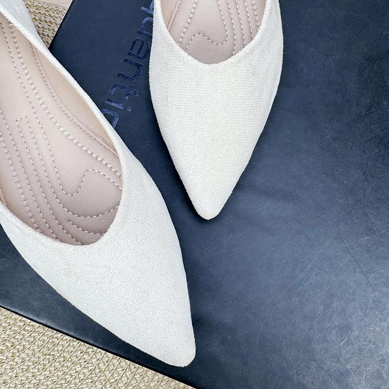 Fashion Flat Shoes for Women 2025 Spring and Autumn New Style Suede Pointed Shallow Mouth Soft Sole Large Size Women's Shoes
