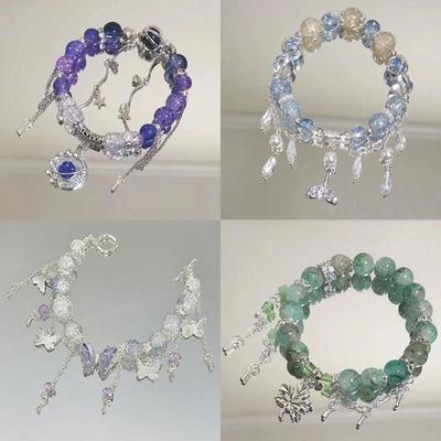 Bracelets d'été Doux Romantiques à Pompons de Perles Pour Filles Fait Main Chaîne de Poignet Fraîche Bijoux d'Amitié Cadeaux