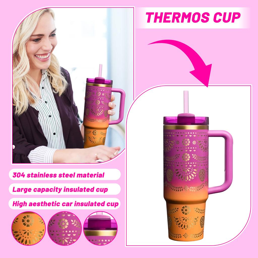 40oz Standard Packaging Portable 304 Stainless Steel Large Capacity Mug High-value Car Mug