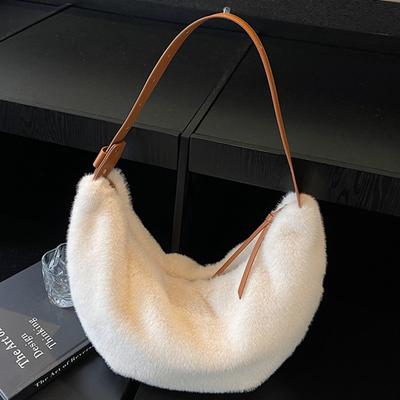 2025 Autumn New Fashion Fluffy Dumpling Bag Casual and Lightweight Shoulder Messenger Bag Cute Plush Bag Women