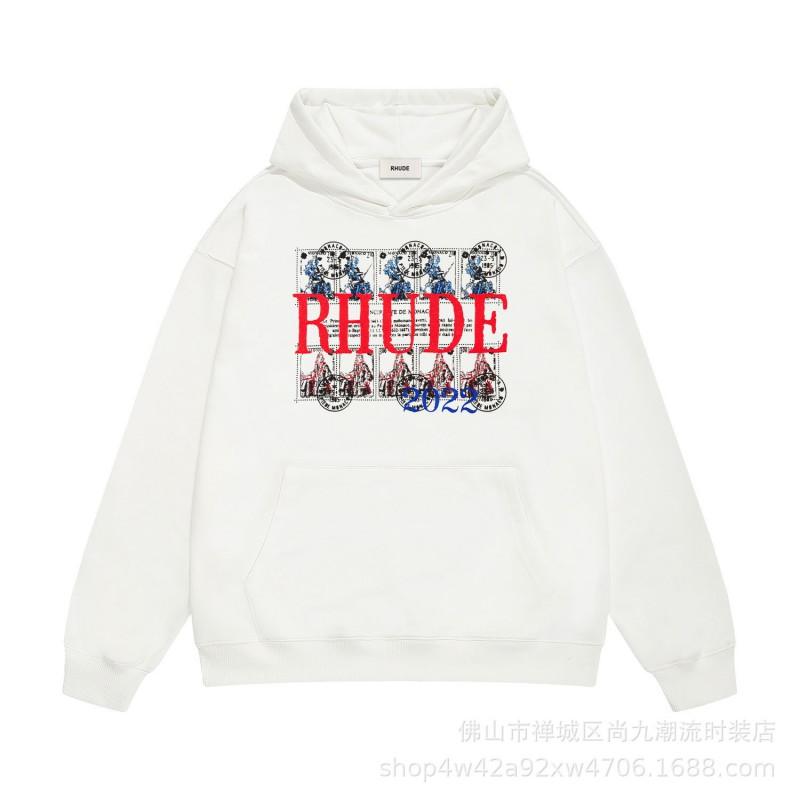 Rhude Horse Sunset Print Hoodie Loose Fit Casual Long Sleeve Sweatshirt Teens