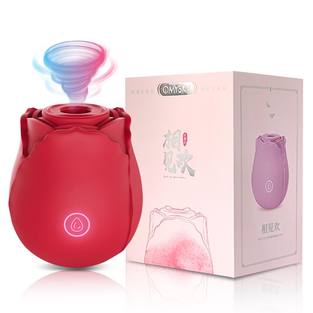 Rose-sex Toy Vibrator for Women Clitoral Stimulator Oral Nipple Massager Thrusting Dildo 2 In 1 Sucking Adult Sex Products